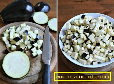 Préparer l'aubergine pour le ragoût de légumes