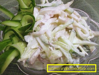 Salade de calmar, oeuf et concombre